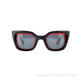 Promotion High Quality Black Tortoise Acetate Full Rim Fashion Ladies Sunglasses